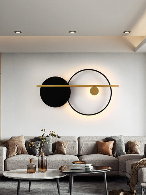 Настенный светодиодный светильник Inodesign Round Black 44.4680